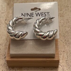 Nine West Twisted Silver Earrings